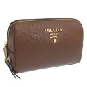 プラダ 小物 レディース ポーチ アウトレット TU レザー カカオ CONTENITORE 1ND004 VIT.DAINO CACAO PRADA