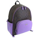 コーチ バッグ レディース リュックサック アウトレット レザー コーティングキャンバス ブラウン×パープル SIGNATURE COURT BACKPACK 5671SVW1P COACH