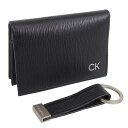 カルバンクライン 小物 メンズ カードケース キーリングセット レザー ブラック Card Case with Key Fob 31CK330017 CALVIN KLEIN