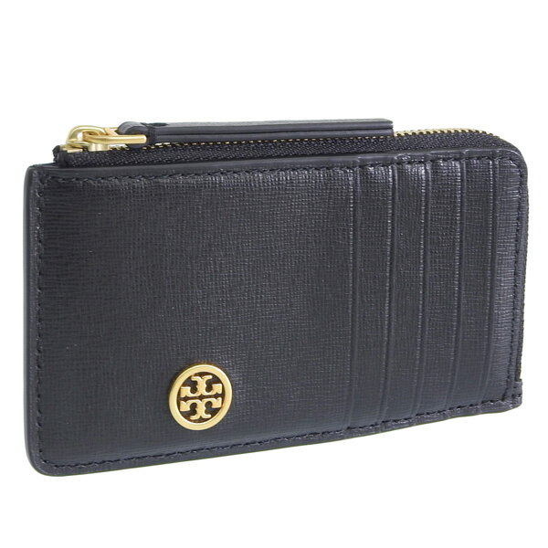 トリーバーチ 小物 レディース カードケース レザー ブラック ROBINSON TOP-ZIP CARD CASE 87162-001 TORY BURCH 楽天スーパーセール