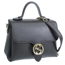 グッチ バッグ レディース 2WAY ショルダーバッグ アウトレット品 レザー ブラック インターロッキングG 510302CAO0G1000 GUCCI 楽天...