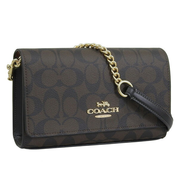 コーチ バッグ レディース ショルダーバッグ アウトレット ブラウン FLAP CLUTCH CROSSBODY SIGNATURE CP033IMAA8 COACH