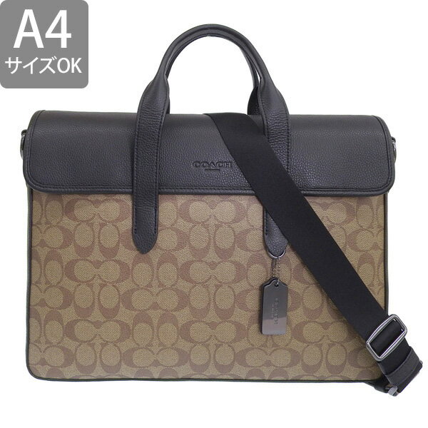 コーチ バッグ メンズ ビジネスバッグ アウトレット品 カーキ×ブラック SULLIVAN B...