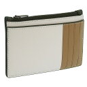 コーチ 小物 レディース カードケース アウトレット品 チョーク×ブラウン ジップ カードケース CR407QBWQR COACH