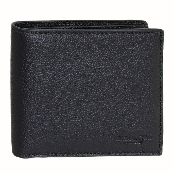 コーチ 財布 メンズ 二つ折り財布 アウトレット品 レザー ブラック ID BILL SPT CAL 67630QBBK COACH