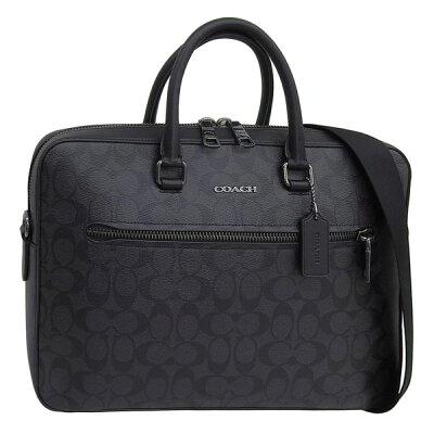 コーチ バッグ メンズ ビジネスバッグ アウトレット品 ブラック×ブラック ETHAN SLIM BRIEF SIG CR270QBLWO COACH A4対応