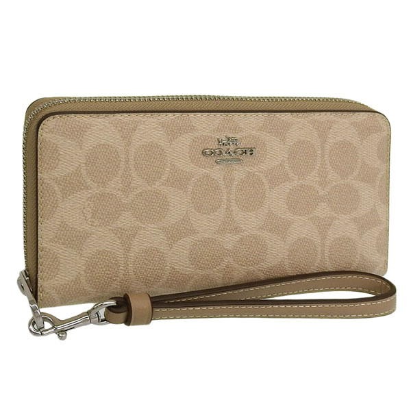 コーチ 財布 レディース 長財布 アウトレット品 ライトカーキ LZA WLT SIG CNVS CW778SVPWH COACH