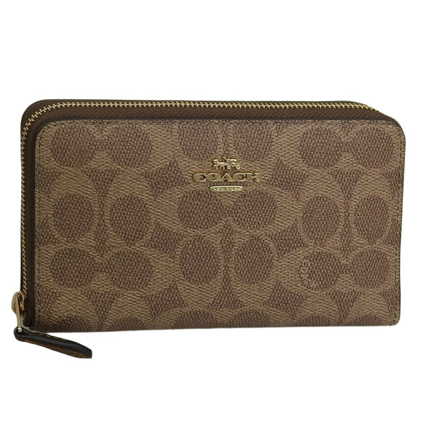 コーチ 財布 レディース ミディアム財布 アウトレット品 ライトカーキ MDM ID ZP SIG CNVS CW781IMXHE COACH