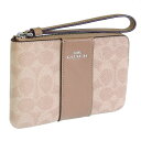 コーチ 小物 レディース ポーチ アウトレット サンドトープ CRN ZIP SIG LTH STRP CW854SVPWH COACH