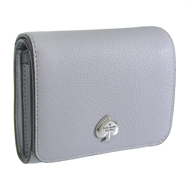 乐天商城 - ケイトスペード 財布 レディース 二つ折り財布 アウトレット レザー グレー kayla pebbled leather small l- KK056-020 KATE SPADE