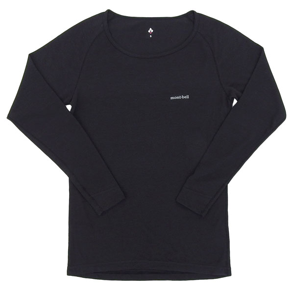 モンベル 衣類 レディース インナー Mサイズ ブラック ジオラインL.W. ラウンドネックシャツ Women's RM1107733BK Montbell