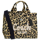 コーチ バッグ レディース 2WAY トートバッグ ショルダーバッグ キャンバス ベージュ×ブラックマルチ BORSA DOLEOPARD CARGO TOT ...
