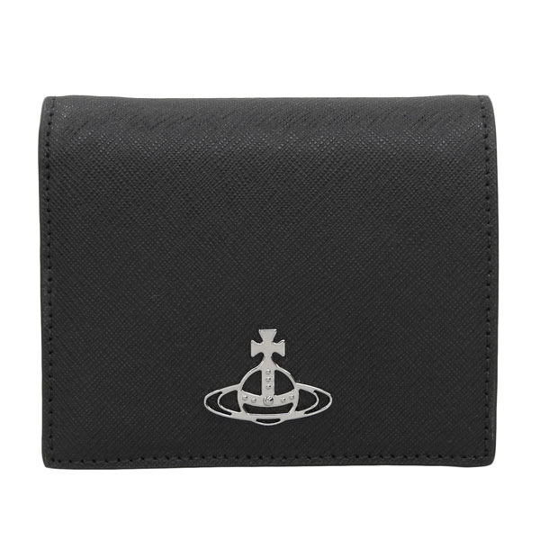 ヴィヴィアンウエストウッド 財布 レディース 二つ折り財布 レザー ブラック WOMAN BILFOLD 51150031WL001NN401 VIVIENNE WESTWOOD