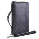 コーチ バッグ メンズ クラッチバッグ アウトレット コーティングキャンバス レザー ブラック CW375QBMI5 COACH