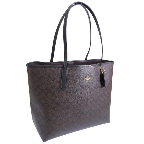 コーチ バッグ レディース トートバッグ アウトレット ブラウン SIG CITY TOTE CV976IMXAQ COACH A4対応
