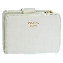 プラダ 財布 レディース 二つ折り財布 アウトレット レザー ホワイト PORTAF.PICCOLO LAMPO 1ML018 2CYS F0009 BIANC...