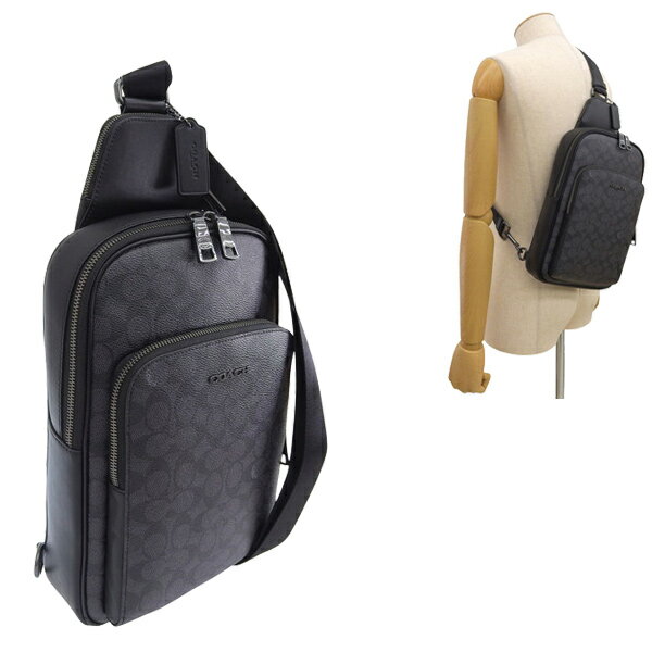 コーチ バッグ メンズ ボディバッグ アウトレット チャコール×ブラック ETHAN PK SIG CZ393QBMI5 COACH