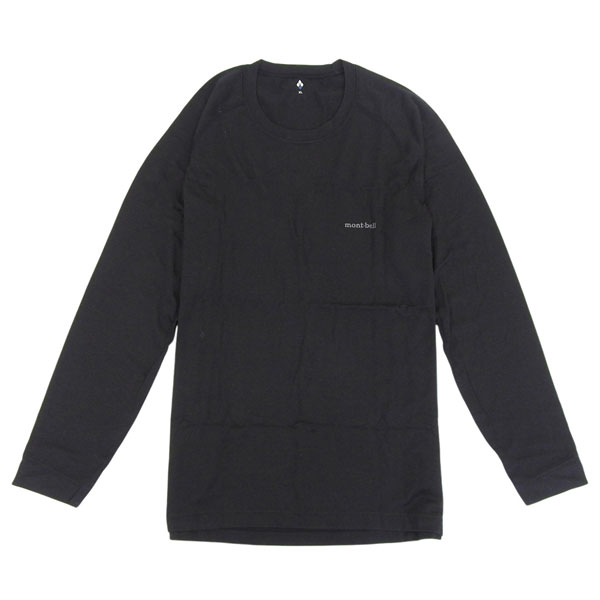 モンベル 衣類 メンズ アンダーウエア XL ウール ブラック M.W.ラウンドネックシャツ メンズ RXL1107654BK mont-bell