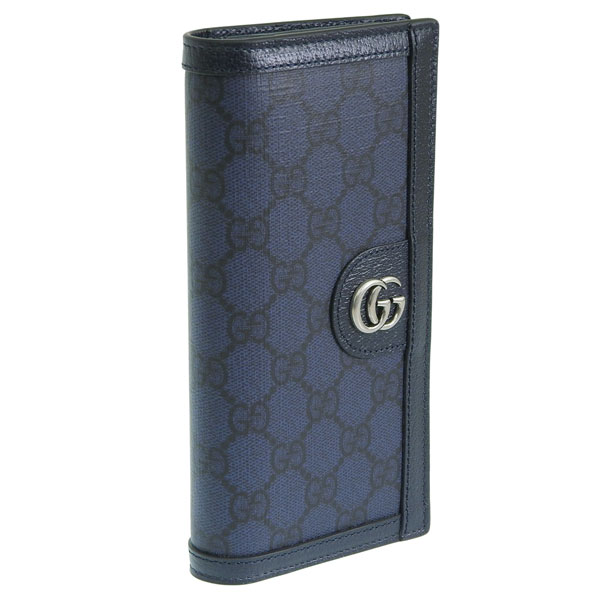 グッチ 財布 メンズ 長財布 アウトレット GGスプリーム ネイビー 791746UULBN4055 ...
