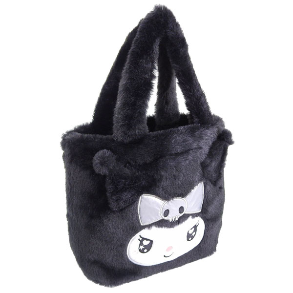 乐天商城 - サンリオ バッグ レディース ハンドバック フェイクファー ブラック KUダイカットファーテサゲ 15 KU15 SANRIO