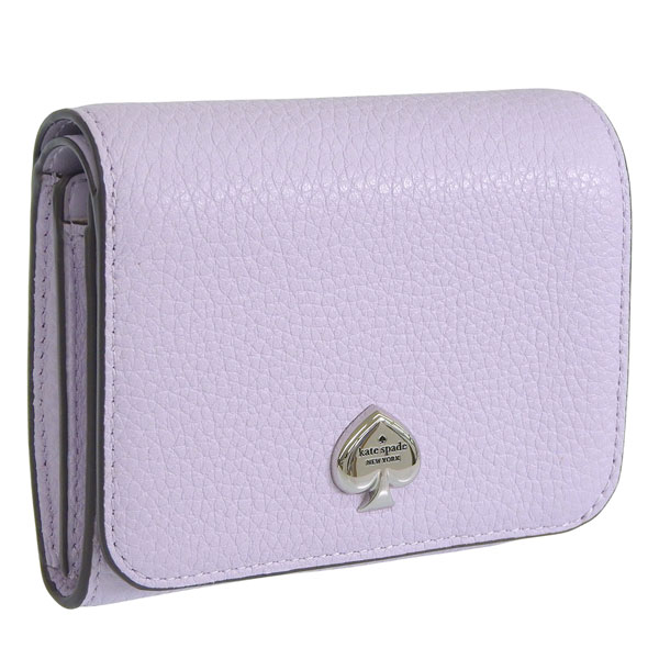 ケイトスペード 財布 レディース 二つ折り財布 アウトレット レザー パープル kayla kayla pebbled leather small l KK056-500 KATE SPADE