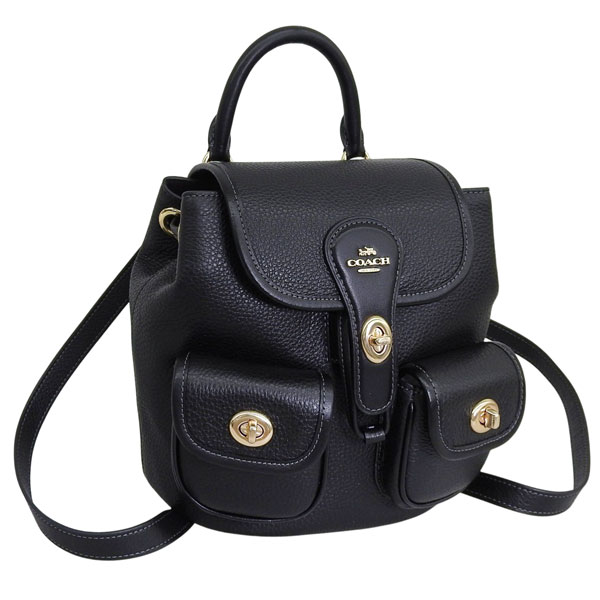 コーチ バッグ レディース リュックサック アウトレット レザー ブラック RFB HDLY BKPK CBH09IMBLK COACH