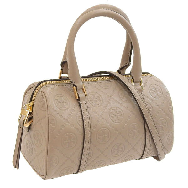Rakuten - トリーバーチ バッグ レディース ショルダーバッグ レザー ベージュ T MONOGRAM LEATHER PETTIE MINI BARREL BAG 164873-200 TORY BURCH