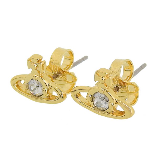 ヴィヴィアンウエストウッド アクセサリー レディース ピアス ゴールドカラー NANO SOLITAIRE EARRINGS 6201003702R944 VIVIENNE WESTWOOD