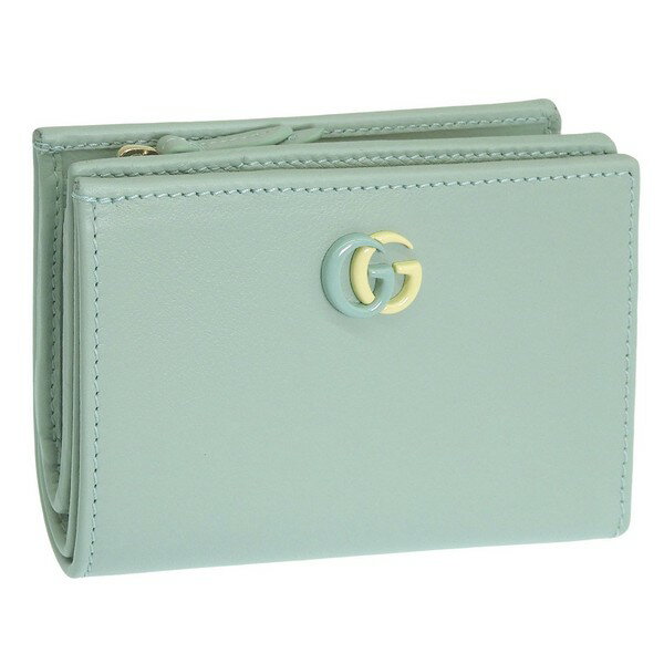 グッチ 財布 レディース 二つ折り財布 アウトレット レザー グリーン 790063AADQF4843 GUCCI