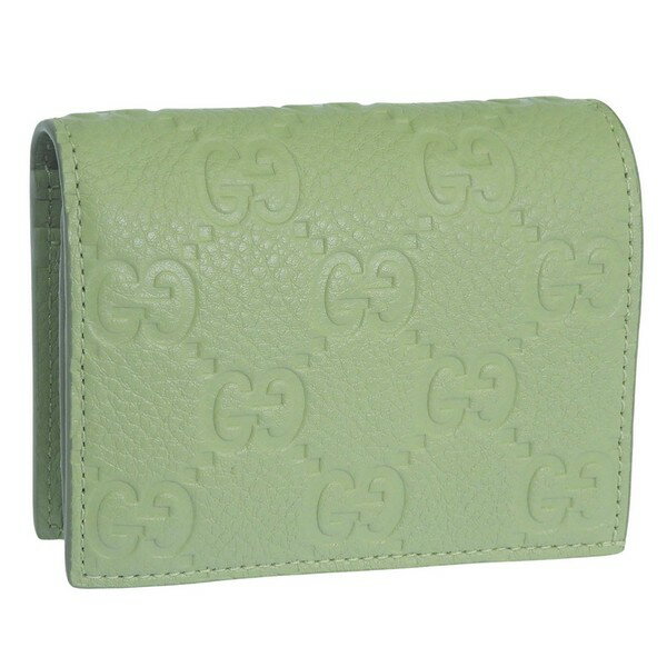 C, G, K - グッチ 財布 レディース 二つ折り財布 アウトレット レザー グリーン 815901AAEEM3411 GUCCI