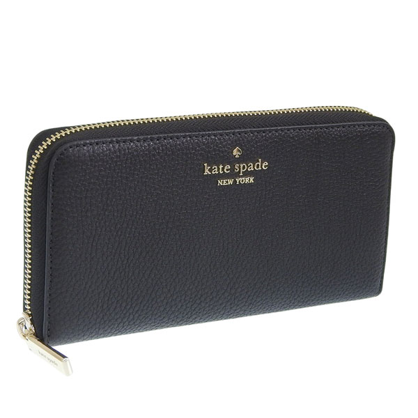 乐天商城 - ケイトスペード 財布 レディース 長財布 アウトレット レザー ブラック wallets pebbled leather large KN775-001 KATE SPADE