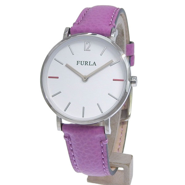乐天商城 - フルラ 小物 レディース 腕時計 SS×レザー パープル GIADA 33mm 2H WHITE DIAL R4251108512 FURLA