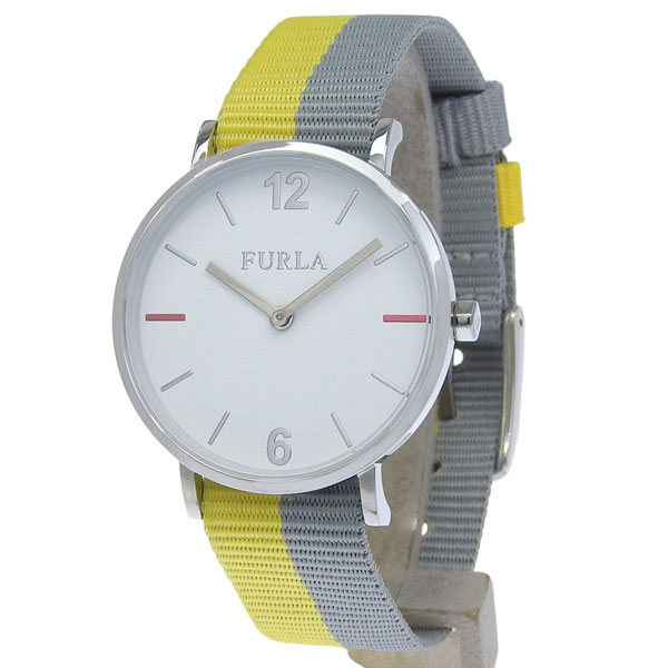 Rakuten - フルラ 小物 レディース 腕時計 SS×ナイロン イエロー×グレー GIADA 33mm 2H WHITE DIAL R4251108534 FURLA