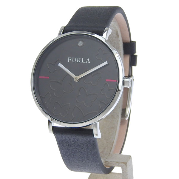 乐天商城 - フルラ 小物 レディース 腕時計 SS×レザー ブラック GIADA BUTTERFLY 36mm 2H BLACK DIAL R4251113511 FURLA