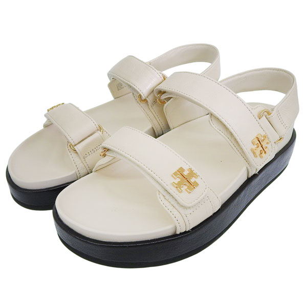 Rakuten - トリーバーチ 靴 レディース サンダル アウトレット 25.5cm レザー ホワイト KIRA SPORT SANDAL 144328-104255 TORY BURCH