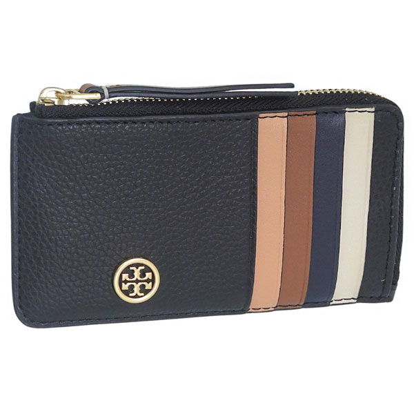 Rakuten - トリーバーチ 小物 レディース カードケース レザー ブラック ROBINSON PEBBLED ZIP CARD CASE 146012-001 TORY BURCH