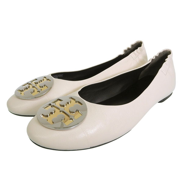 Rakuten - トリーバーチ 靴 レディース パンプス アウトレット 23.5cm レザー ホワイト CLAIRE CAP-TOE BALLET 156309-104235 TORY BURCH