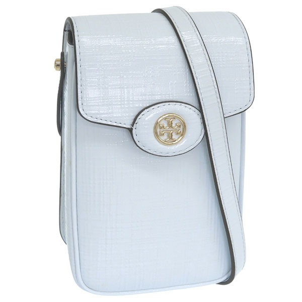 Rakuten - トリーバーチ バッグ レディース ショルダーバッグ レザー ブルー ROBINSON CROSSHATCHED PHONE CROSSBODY 158824-400 TORY BURCH