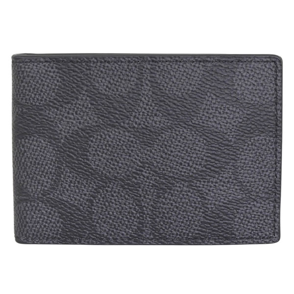 コーチ 小物 メンズ カードケース アウトレット ブラック COMPACT BILLFOLD SIG CW368MI5 COACH 2