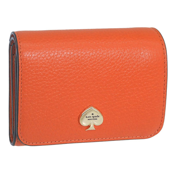 乐天商城 - ケイトスペード 財布 レディース 二つ折り財布 アウトレット レザー オレンジ KAYLA SM LZIP WALLET KK056-800 KATE SPADE
