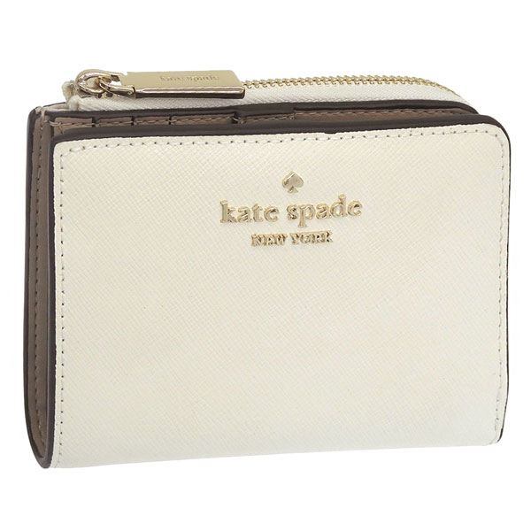 Rakuten - ケイトスペード 財布 レディース 二つ折り財布 アウトレット レザー ホワイト WALLETS SM LZIP WAL KN767-100 KATE SPADE
