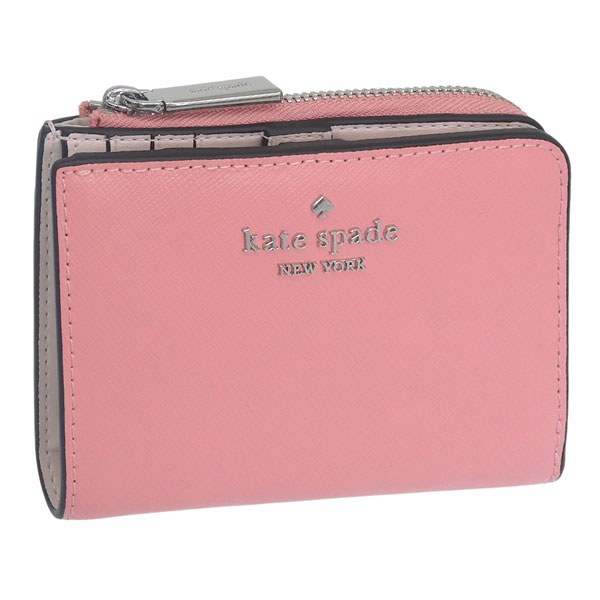 Rakuten - ケイトスペード 財布 レディース 二つ折り財布 アウトレット レザー ピンク WALLETS SM LZIP WAL KN767-650 KATE SPADE