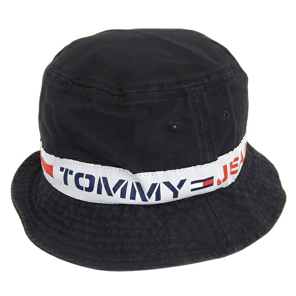 トミーヒルフィガー 帽子 メンズ レディース ハット L-XL コットン ブラック AM TJ MERKEL BUCKET HAT 69J6809-BEIBKXL TOMMY HILFIGER
