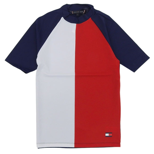 乐天商城 - トミーヒルフィガー 水着 メンズ Tシャツ M ネイビーマルチ RASHGUARD SS UM0UM01153416M TOMMY HILFIGER