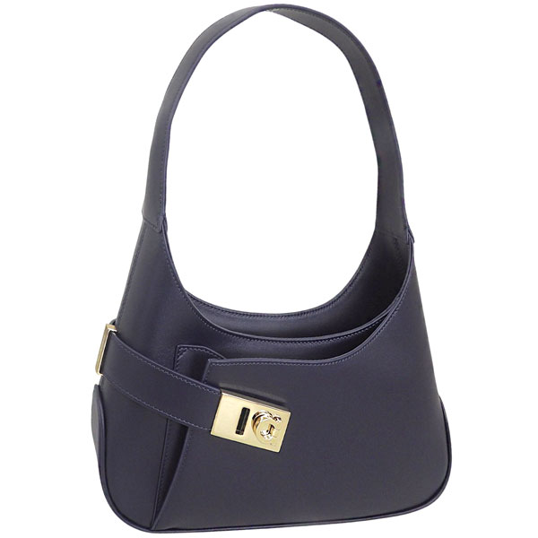 乐天商城 - フェラガモ バッグ レディース ハンドバック レザー ネイビー ARCHIVE SH M 216295768598MIDNIG FERRAGAMO