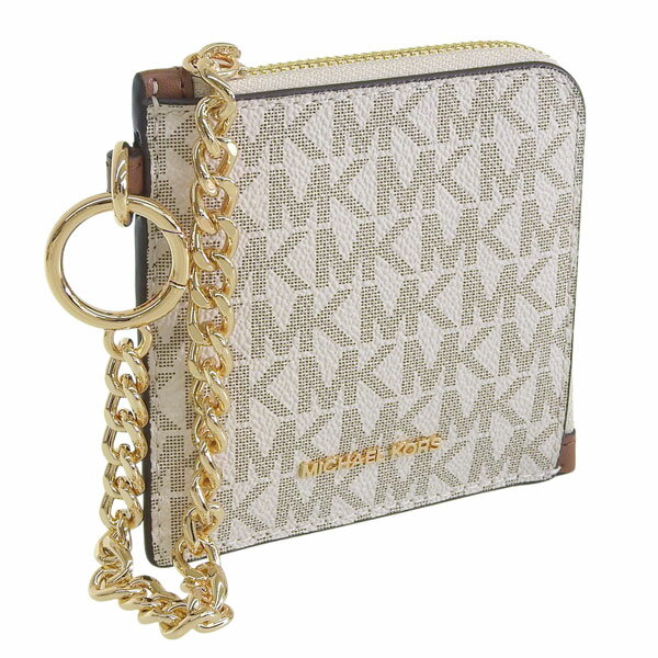 乐天商城 - マイケルコース 小物 レディース カードケース アウトレット ホワイト JET SET TRAVEL MD ZA WALLET W/CHAIN 35S6GTVC6B-VANILLA MICHAEL KORS