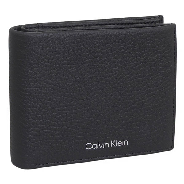 乐天商城 - カルバンクライン 財布 メンズ 二つ折り財布 アウトレット レザー ブラック CK MUST PEBBLE BILLFOLD W COIN 4D3438G-001 CALVIN KLEIN