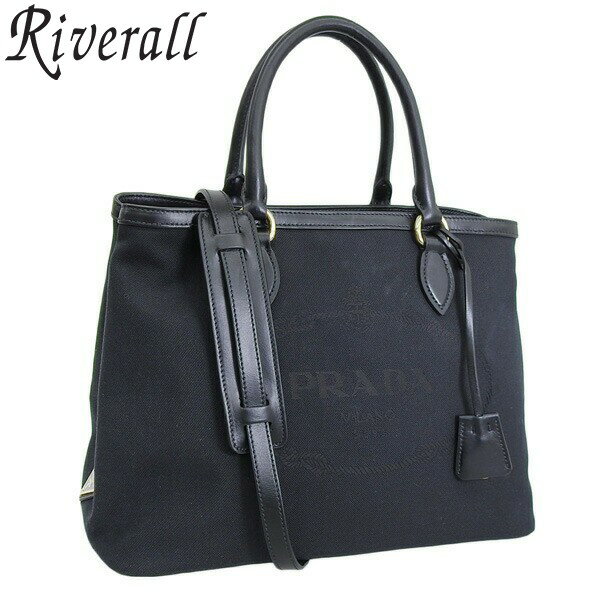 プラダ バッグ レディース ハンドバッグ 2WAYバッグ ショルダーバッグ アウトレット ブラック 1BA579 LOGO JACQUARD NERO PRADA