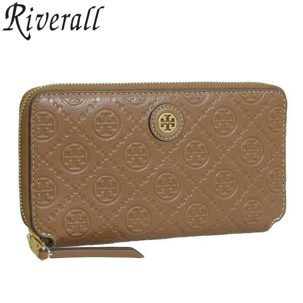 トリーバーチ 財布 レディース ラウンドファスナー長財布 アウトレット レザー ブラウン T MONOGRAM LETHER ZIP CONTINENTAL WALLET 79382-909 TORY BURCH 一粒万倍日 ポイント10倍