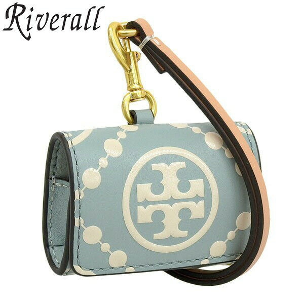 トリーバーチ 小物 レディース エアーポッズケース アウトレット品 レザー ブルー T MONOGRAM CONTRAST EMBOSSED AIR POD CASE 88185-473 TORY BURCH 楽天スーパーセール